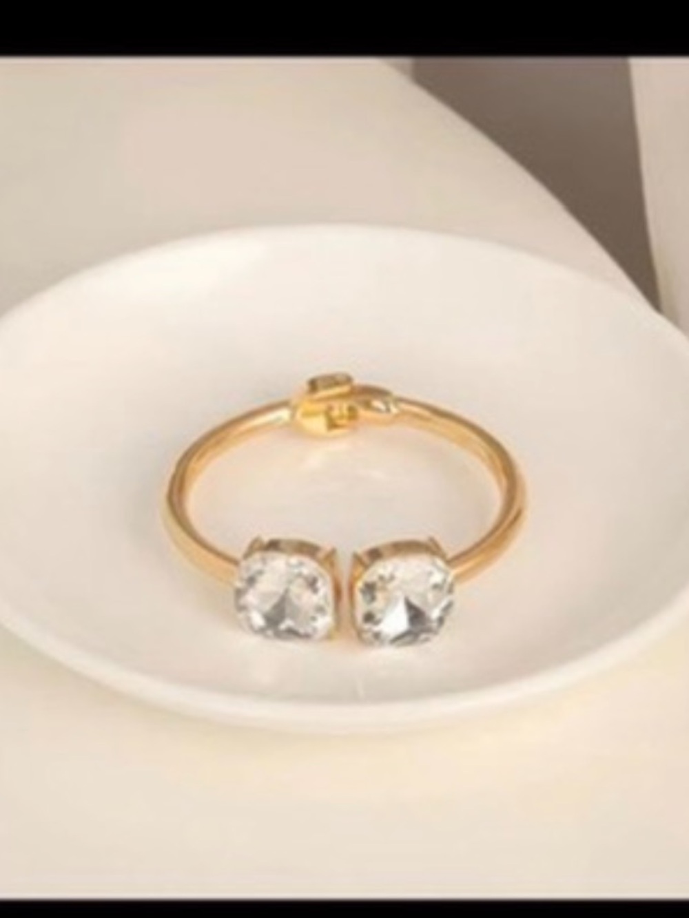 Elegant Open Cuff with Clear Crystal Square Accents Bracelet.
